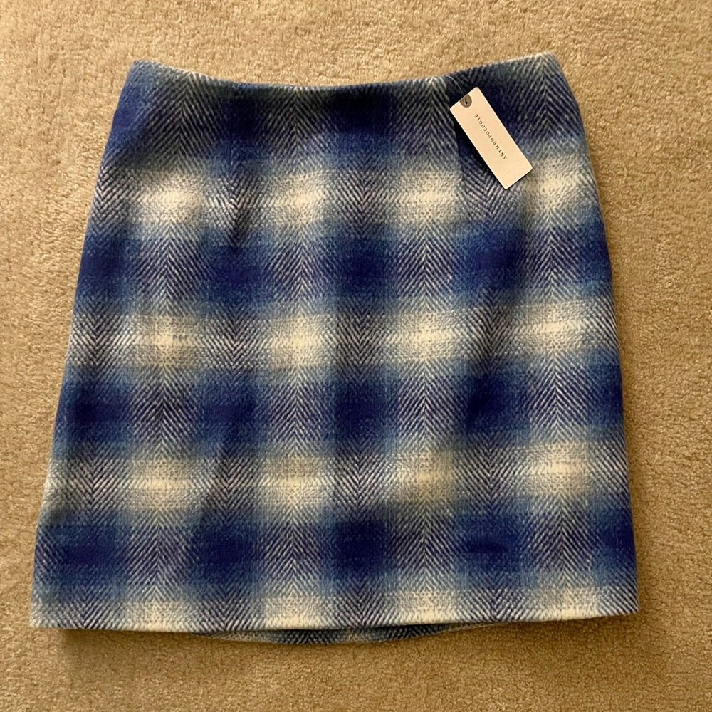 Anthropologie Wool Blend Window Plaid Mini Skirt size small